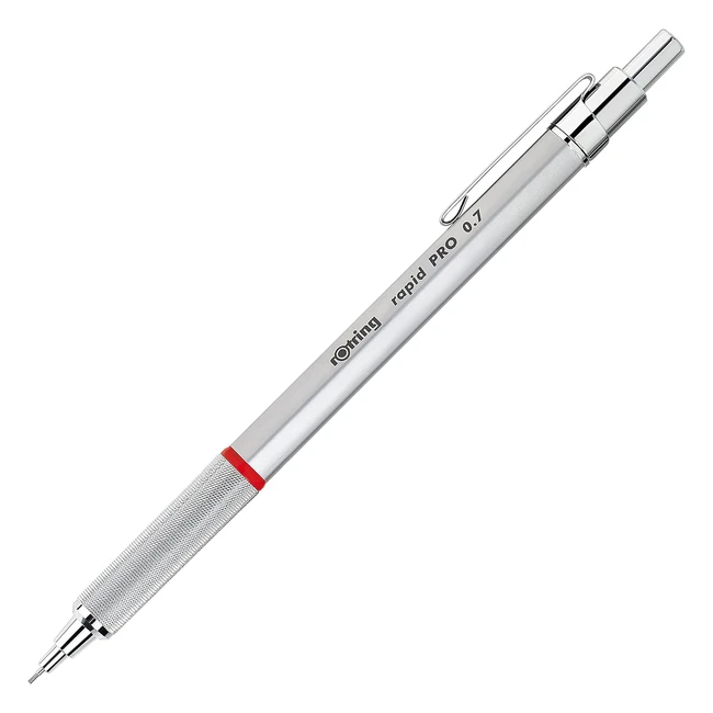 Rotring Rapid Pro Mechanical Pencil 07mm HB Lead - Reduced Breakage - Silver Ch