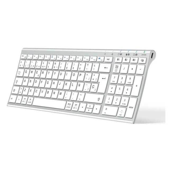 Teclado Bluetooth iClever BK10 QWERTY Espaol Multi Dispositivo Recargable Dise