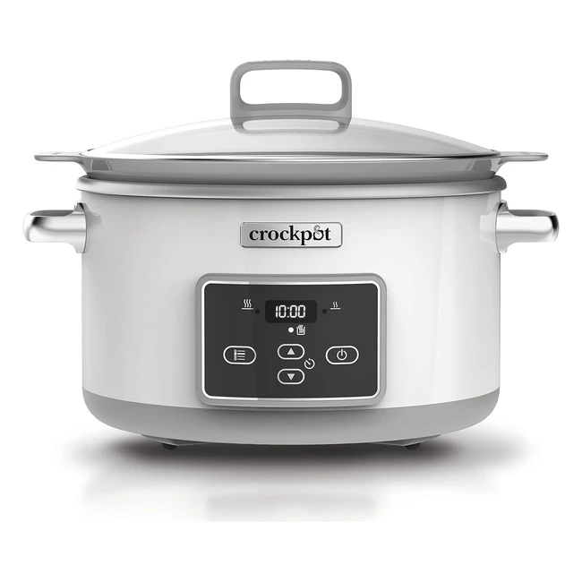 Crockpot Mijoteuse Sauteuse lectrique Programmable 5L Blanche CSC026X
