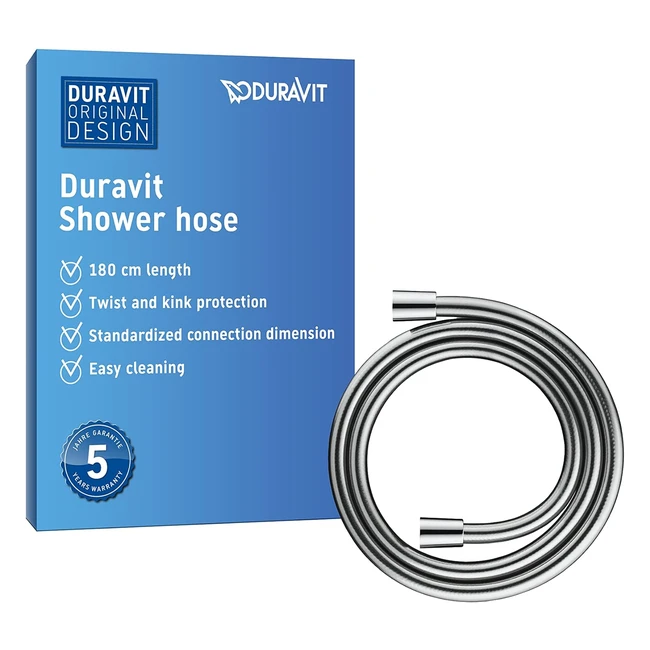 Tubo Doccia Flessibile Duravit 180m Protezione Antitorsione Cromo