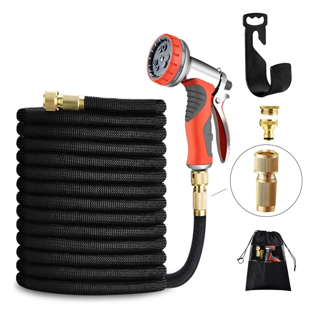 Lufeng Upgraded Expandable Hose 150ft - Double Latex Core Solid Brass Fittings