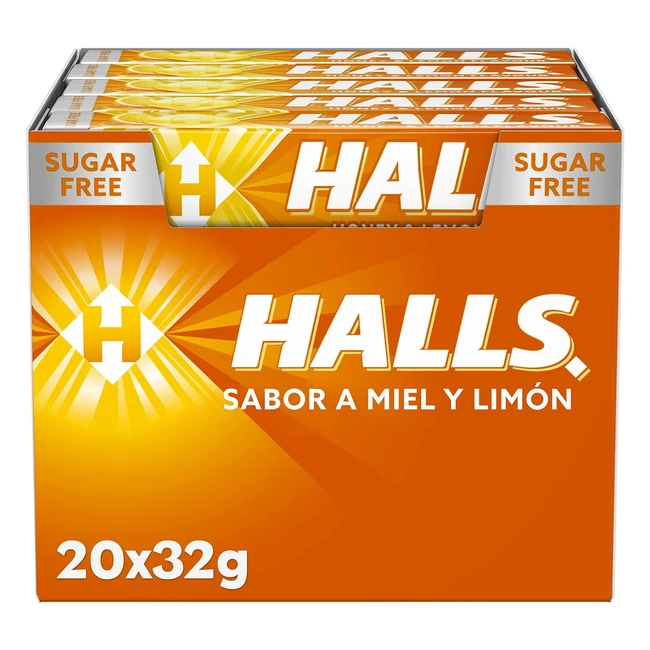 Caramelos Halls Miel y Limón - Caja 20 Sticks 32g - Sin Azúcar
