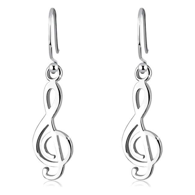 Pendientes Mujer ELLI Colgantes Clave Musical Plata Ley 925 Envo Gratis