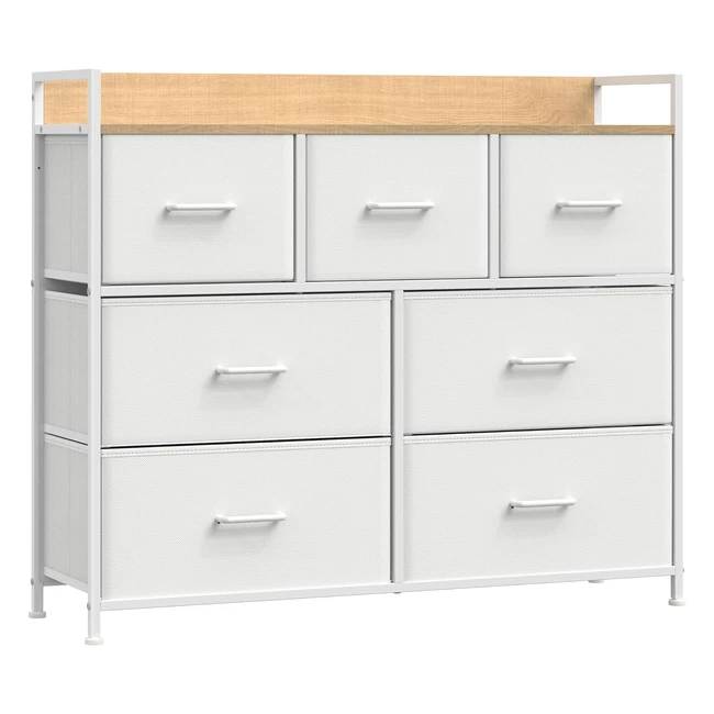 Songmics Kommode Schrank 7 Stoffschubladen Industriedesign Lts523w57