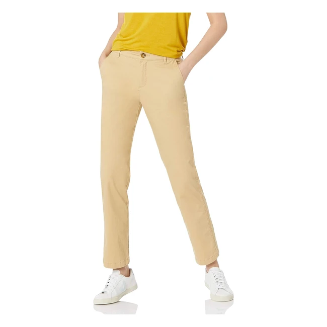 Amazon Essentials Womens Classic Straight-Fit Stretch Twill Chino Trouser - Kha