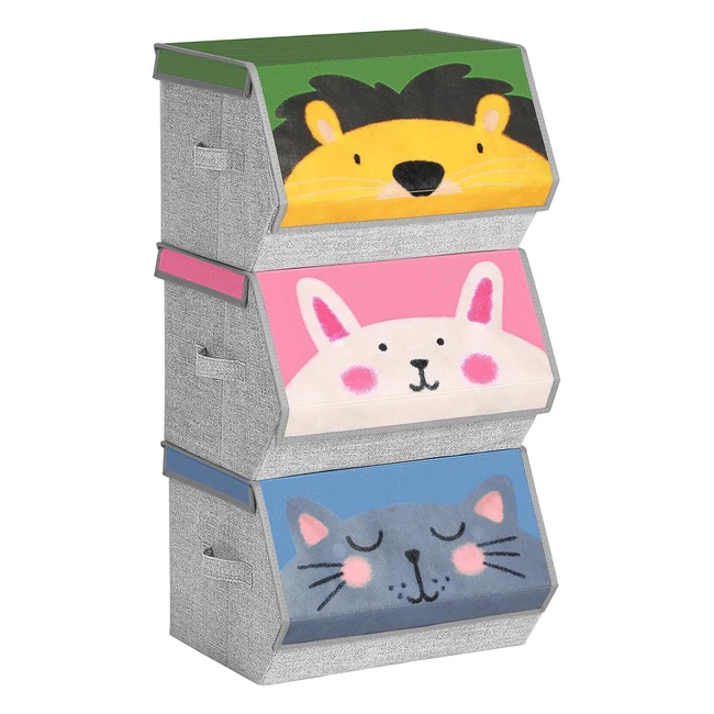 Songmics Aufbewahrungsboxen Set 3 faltbare Boxen Stoffboxen mit Griffen Organize