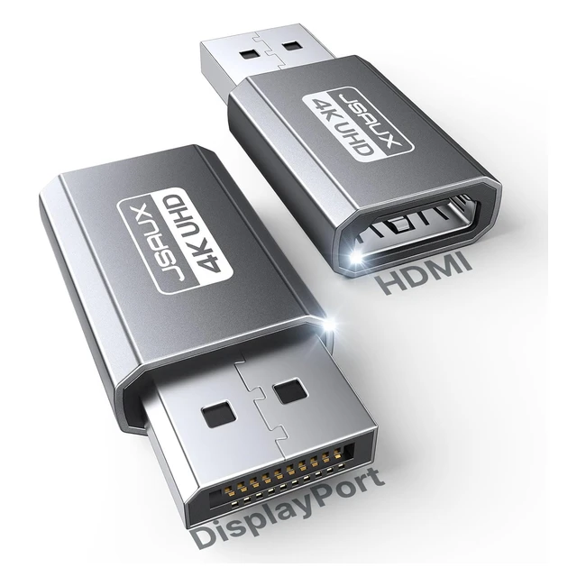 jsaux 4k DisplayPort to HDMI Adapter 2er Pack 2K 120Hz 4K 30 DP PC zu HDMI Monit