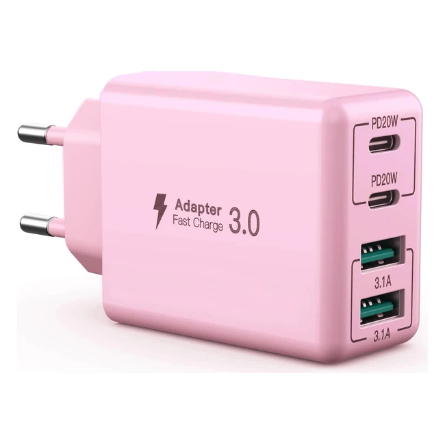 Chargeur USB-C 40W 4 Ports PDQC Multiport - iPhone Samsung Tablette