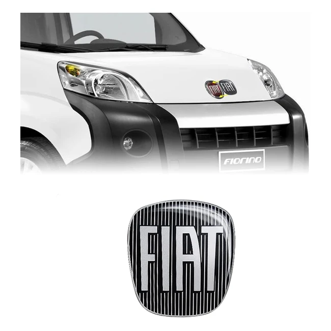 Adhesivo 3D Negro Fiat 14188C - Reemplazo Logo - Flexible e Inalterable