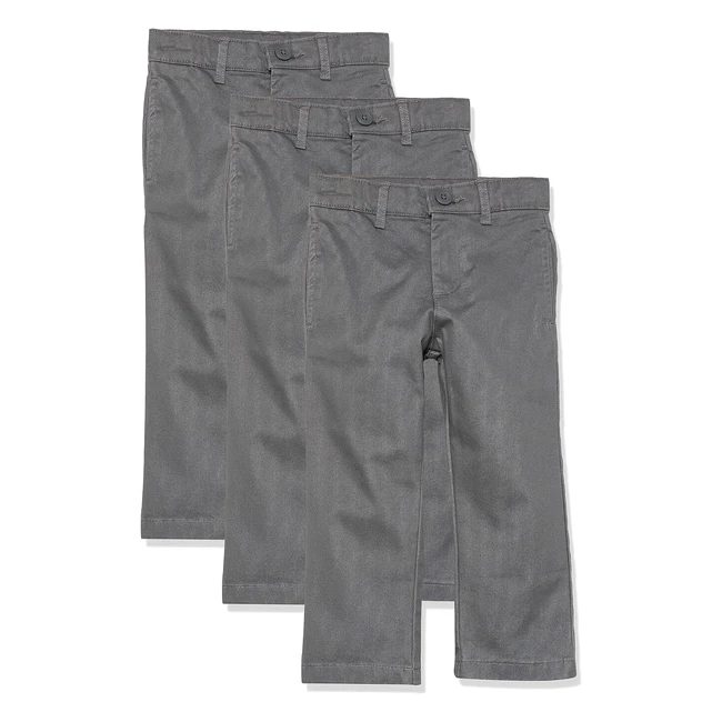 Pantalon Chino Kaki Garon Coupe Droite Lot de 3 - Amazon Essentials