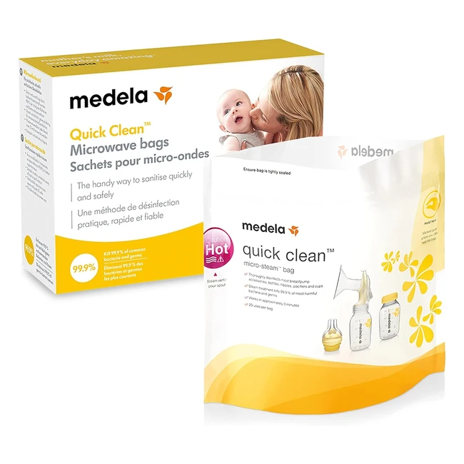 Medela Quick Clean Microwave Bags - Fast & Convenient Cleaning - Pack of 5