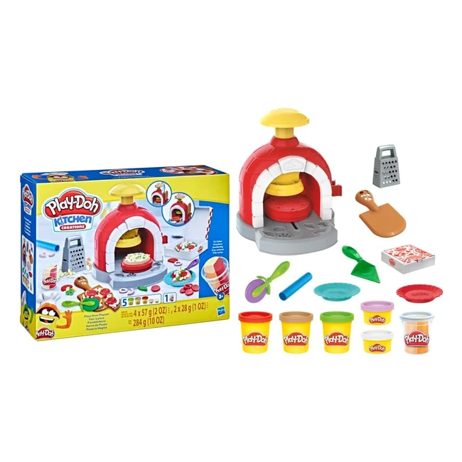 Play-Doh Pizza Oven Playset  Kitchen Creations  6 Cans  8 Accessories
