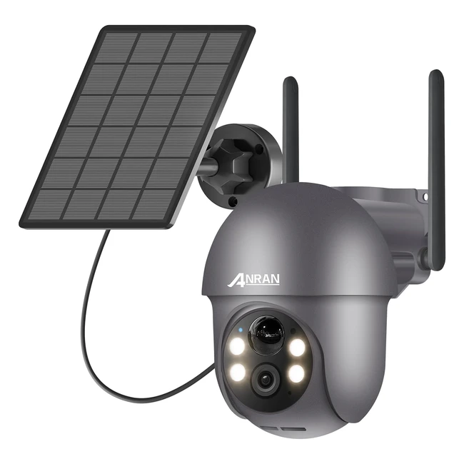 Camera Surveillance WiFi ANRAN 2K Panneau Solaire Batteries 360 PanTilt Dtecte