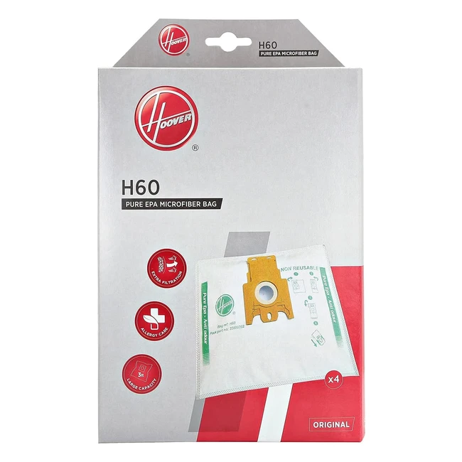 Hoover 35600392 H60 Anti Odour Filtration Bags - PurePower White