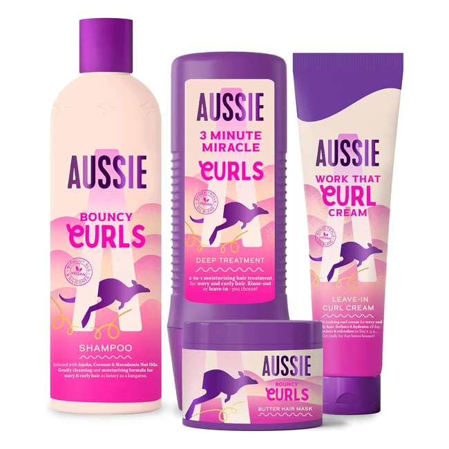 Aussie Curls Shampoo  Conditioner Set with Leave-In Conditioner Curl Cream  