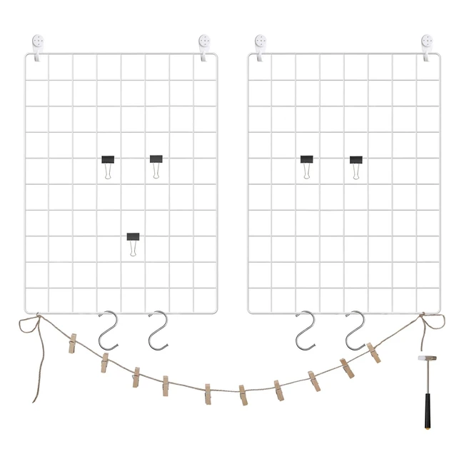 Songmics Grid Panels Photo Wall Decor Set of 2 White LPP01W - DIY Hanging Picture Wall