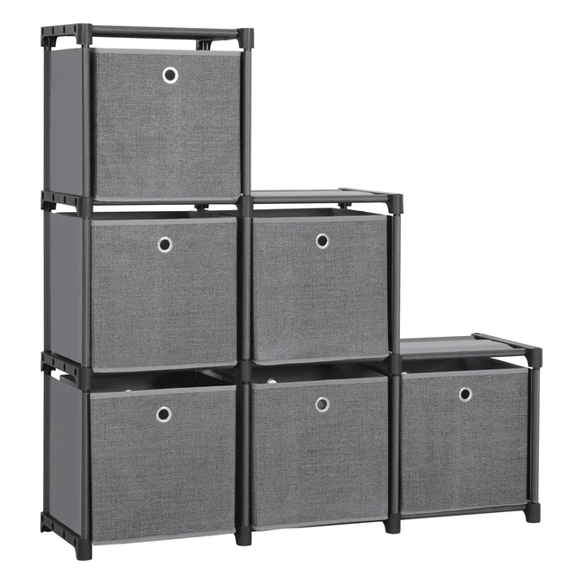 Songmics Ladder Storage Unit 6 Cubes with 6 Boxes DIY Organizer Modular Design M