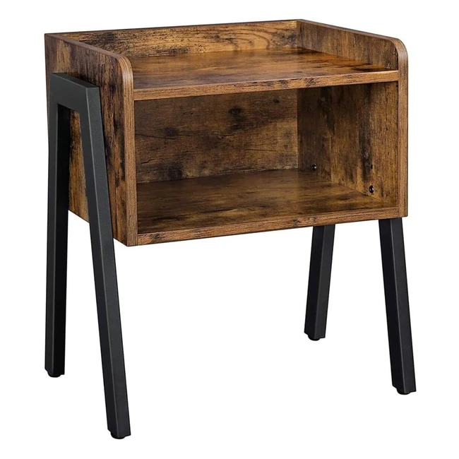 VASAGLE Nightstand End Table Stackable Side Coffee Table Vintage Retro Chic Wood
