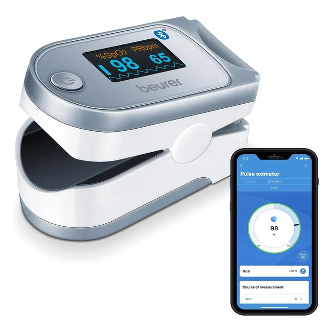 Pulsioxmetro Beurer PO 60 con Bluetooth - Medicin indolora y pantalla a colo