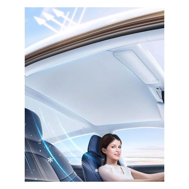 Parasol Tesla Model 3 2023 2022 2021 - Protección Solar con Claraboya y Cortinas Reflectantes