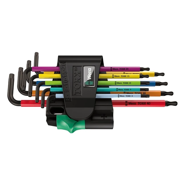 Juego de llaves allen Wera 967 SPKL 9 Torx BO Multicolor - BlackLaser 9 piezas