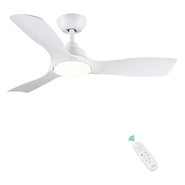 Ventilatore da Soffitto CJOY con Luce e Telecomando - Dimmerabile 107cm Bianco D