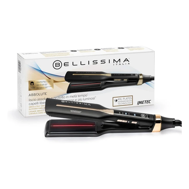 Plancha Bellissima Infrarrojos 4 Elementos Calefactores - Cermica y Queratina 