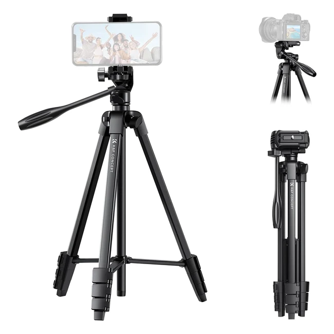 KF Concept B174A1 Lightweight Tripod for Camera Phone 60 Inch152cm with Phone Ho