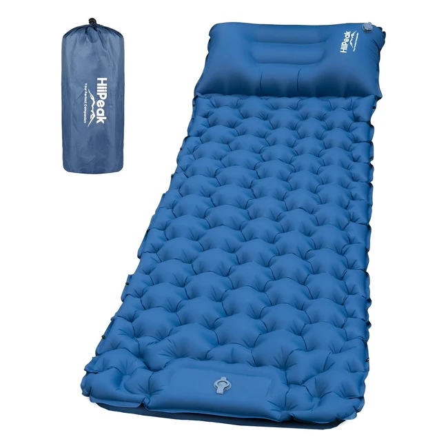 hiipeak Ultralight Inflatable Sleeping Pad with Built-in Foot Pump - Durable Compact Waterproof Camping Air Mattress