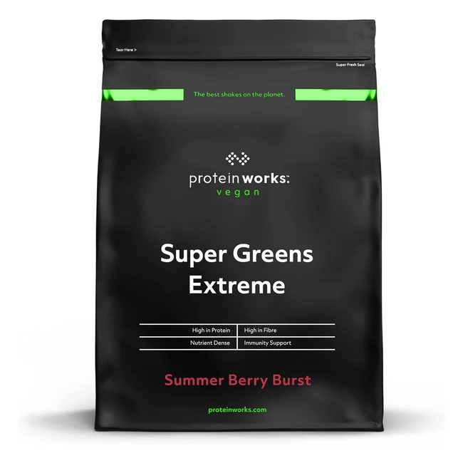 Protena Works Super Greens Extreme Powder 500g - 20 Verduras - Vegano - Bajo e