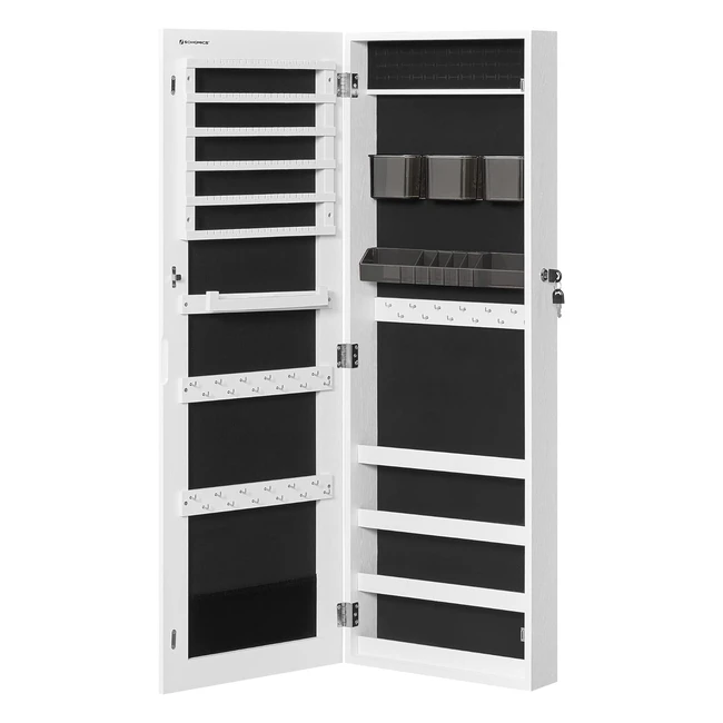 Songmics Jewellery Cabinet Armoire Lockable Wallmounted Storage Organiser JJ-C00