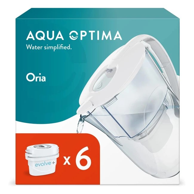 Caraffa Filtro Acqua Aqua Optima Oria - 6 Cartucce Filtro 30 Giorni - Capacit 