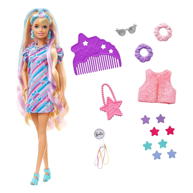 Barbie Poupe Ultra Chevelure Thme Toiles 216 cm HCM88 - Accessoires Fantaisie