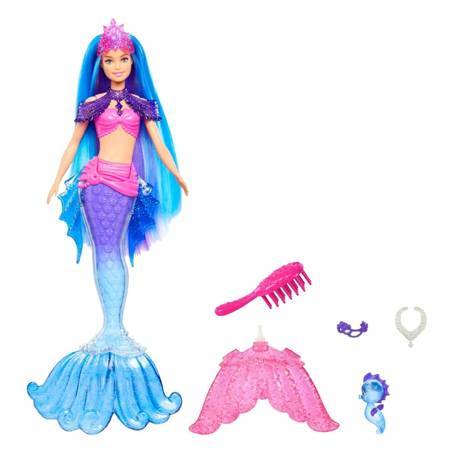 Barbie Coffret Mermaid Power - Poupe Sirne Malibu Roberts - Nageoires Interchang