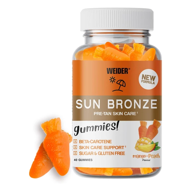 Weider Sun Bronze Gummies | Prepara tu piel al sol | Sin azúcar