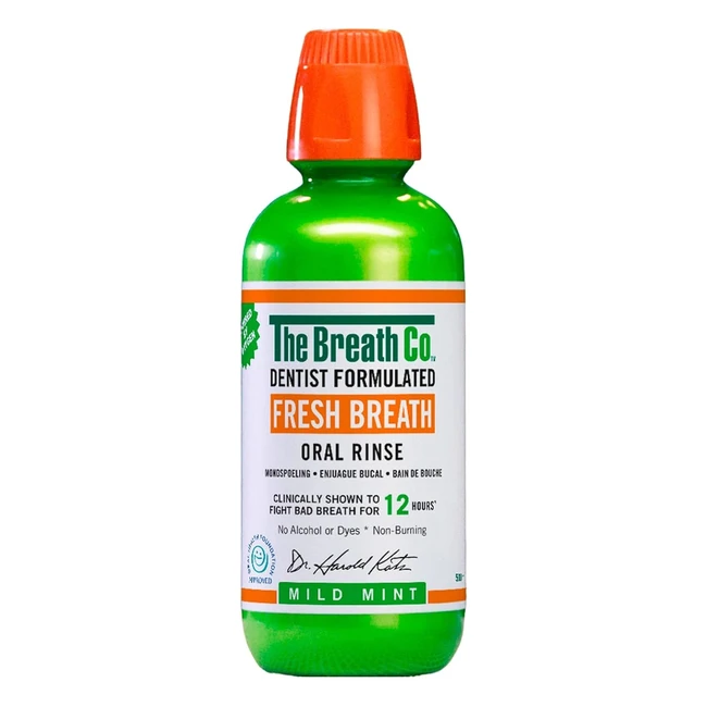 The Breath Co Alcohol-Free Mouthwash 12 Hours Fresh Breath Mild Mint 500ml #FreshBreath #DentistFormulated #OralRinse