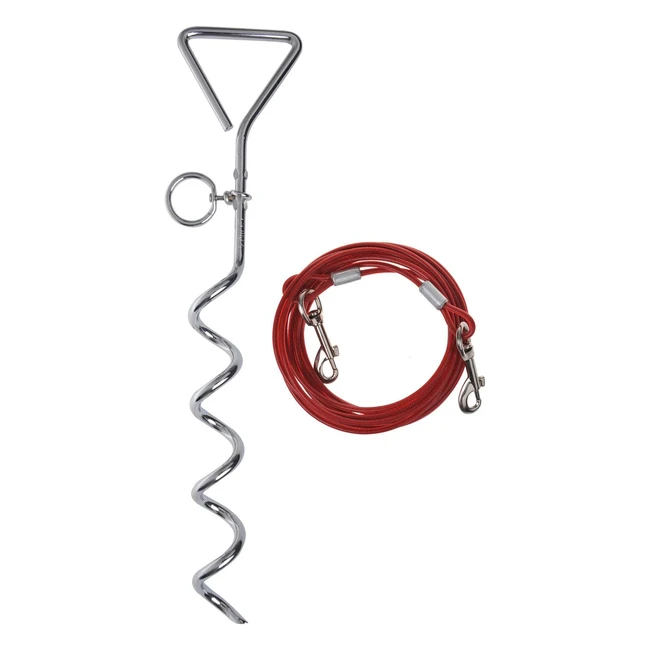 cartrend caravan 10195 Verbindungspflock Spirale Bodenanker Hundeleine Camping