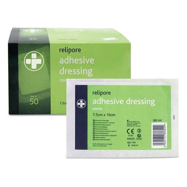 Reliance Medical Relipore First Aid Sterile Dressing 75cm x 10cm - Pack of 50 - LowAllergy Adhesive Dressings