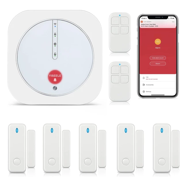 Yiseele Alarme Maison Sans Fil Wifi Intelligent Kit 9 Pices - Compatible avec 