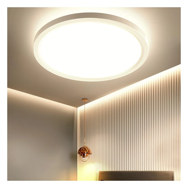 Plafonnier LED rond 24W OTREN - Luminaire moderne pour salon chambre cuisine -