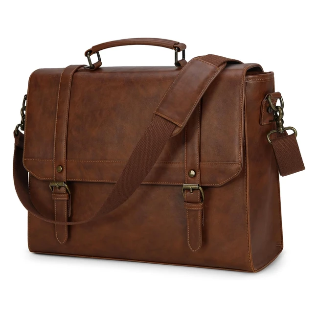 Bolso Hombre Bandolera Impermeable Cuero PU Maletin Portatil 156 Pulgadas Vintage Mensajero Maletn Ordenador Trabajo Ejecutivo Hombre