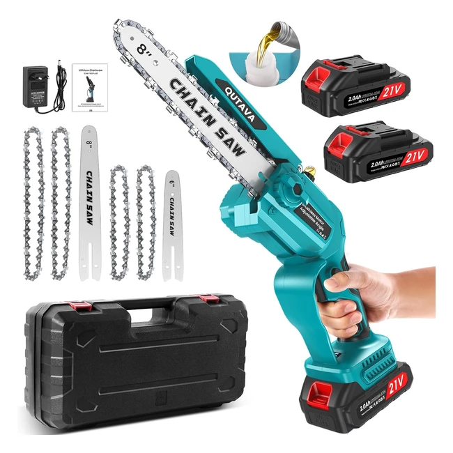 Mini motosierra bateria 6-8 pulgadas motor sin escobillas con depsito de aceite 