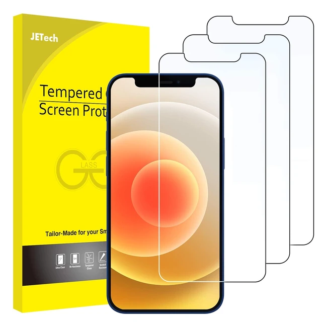 Protector de Pantalla JETech para iPhone 1212 Pro 61 Vidrio Templado 3 Unidade