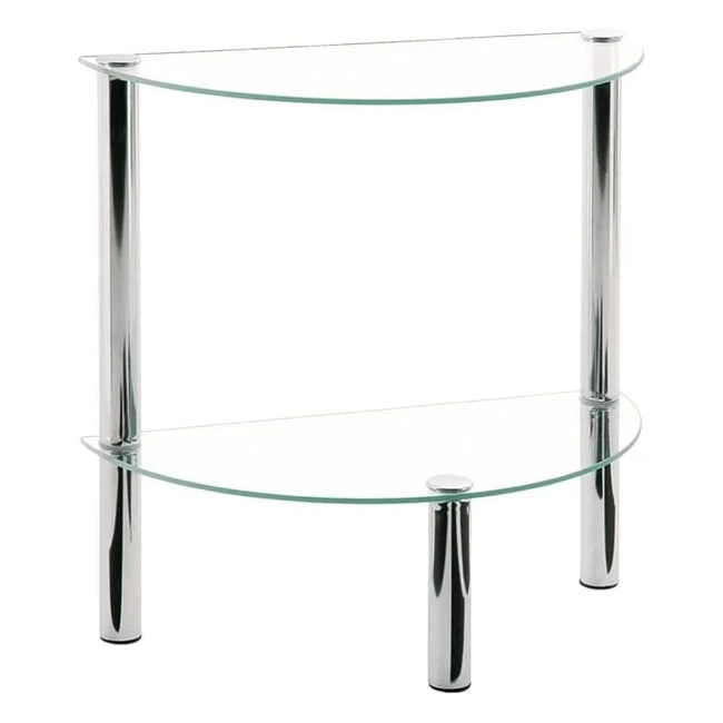 Mesa de caf Haku cromada 45x22x47 cm - Estantes de vidrio de seguridad