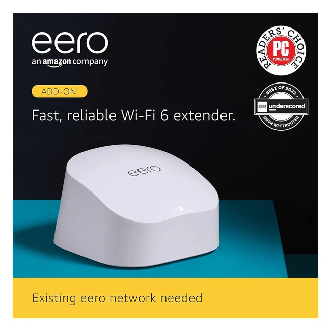 Amazon Eero 6 Mesh WiFi Extender 500 Mbps Ethernet - Expand Your Coverage