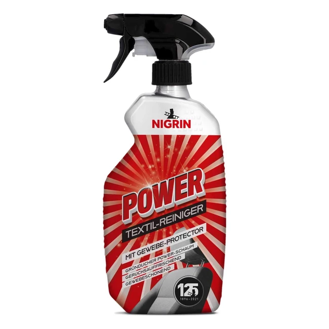 Nigrin Power Textilreiniger für Auto-Innenraum mit Gewebeschutz, reinigt gründlich, geruchsauffrischend 500 ml