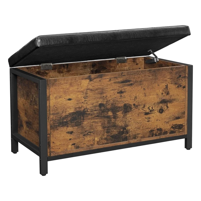 Tabouret Banc avec Coffre de Rangement Sige Rembourr Style Industriel Marron Rus