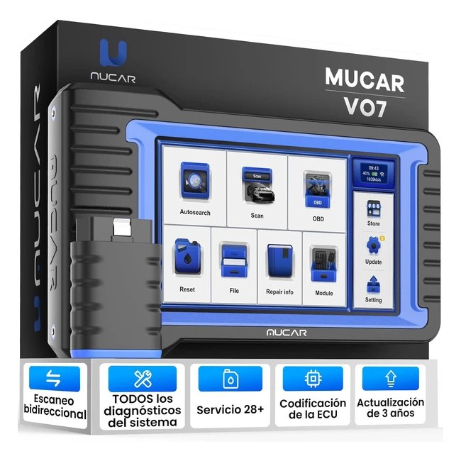 Máquina diagnóstico coche MUCAR VO7 - Bidireccional - 28 servicios OBD2 - Actualización gratuita