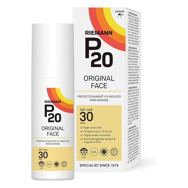 Riemann P20 Face Sun Cream SPF30 50g Long Lasting UVA  UVB Protection