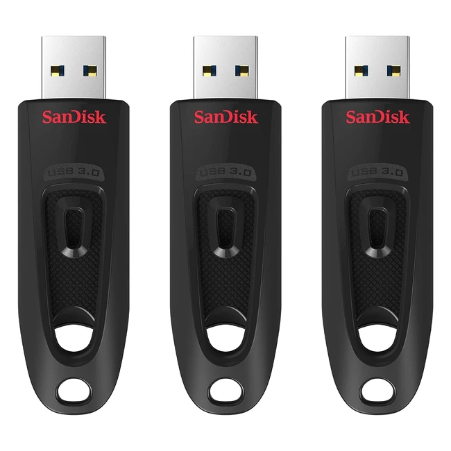 Sandisk Ultra USB 30 Flash Drive 64 GB - 3er Pack - Bis zu 130 MBs